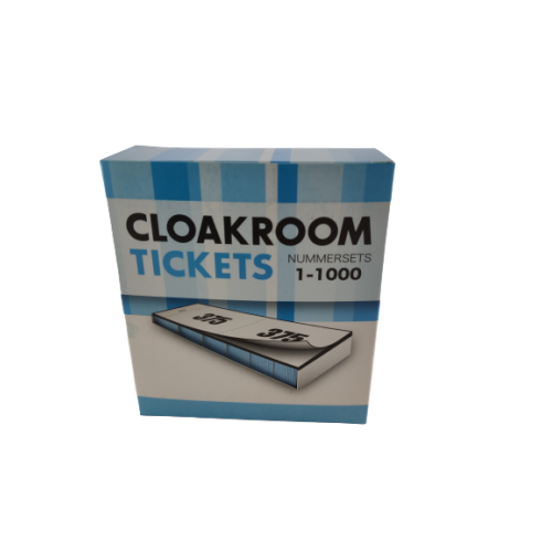 Cloakroom Tickets BLAUWE garderobebonnen/ loten nummersets 1-1000