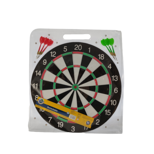 Dartbord met 6 pijlen