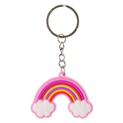 Breng wat kleur en vrolijkheid naar je sleutels, tas of rugzak met deze prachtige regenboog sleutelhanger! Met een lengte van 5 cm is deze sleutelhanger het perfecte accessoire om je dagelijkse items op te vrolijken. Het levendige regenboogontwerp zorgt voor een speelse en positieve uitstraling, waar je ook heen gaat.