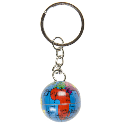 Voeg een wereld van avontuur toe aan je sleutels, tas of rugzak met deze schattige sleutelhanger in de vorm van een wereldbol! Met een diameter van 2,5 cm is deze miniatuur wereldbol compact en makkelijk mee te nemen. Het is de perfecte manier om je liefde voor reizen of de wereld te tonen!
