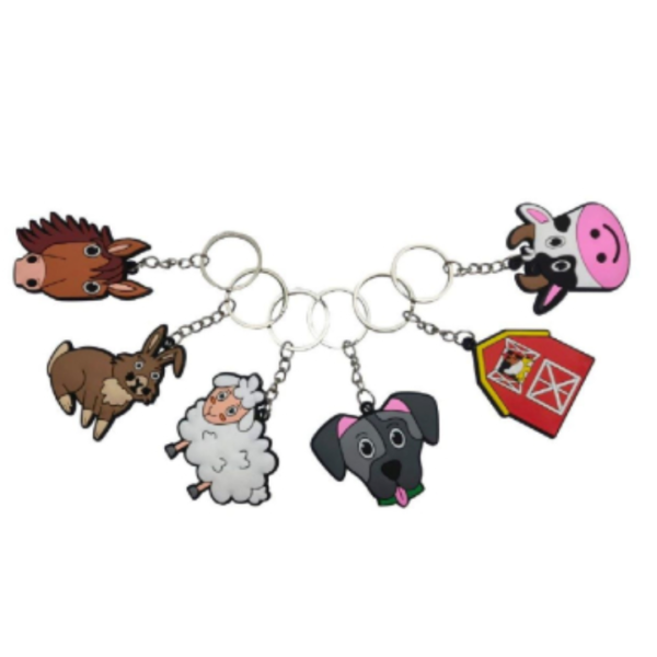 Voor dierenliefhebbers is deze sleutelhanger een schattige manier om je accessoires te verfraaien! Met een lengte van 7 cm en 6 verschillende boerderijdieren-varianten, is deze sleutelhanger perfect voor iedereen die van het boerenleven houdt. Of je nu een koe, konijn, paard of een ander boerderijdier kiest, je zult altijd een glimlach op je gezicht hebben.