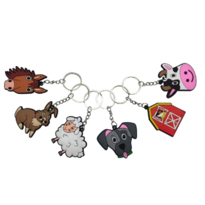 Voor dierenliefhebbers is deze sleutelhanger een schattige manier om je accessoires te verfraaien! Met een lengte van 7 cm en 6 verschillende boerderijdieren-varianten, is deze sleutelhanger perfect voor iedereen die van het boerenleven houdt. Of je nu een koe, konijn, paard of een ander boerderijdier kiest, je zult altijd een glimlach op je gezicht hebben.