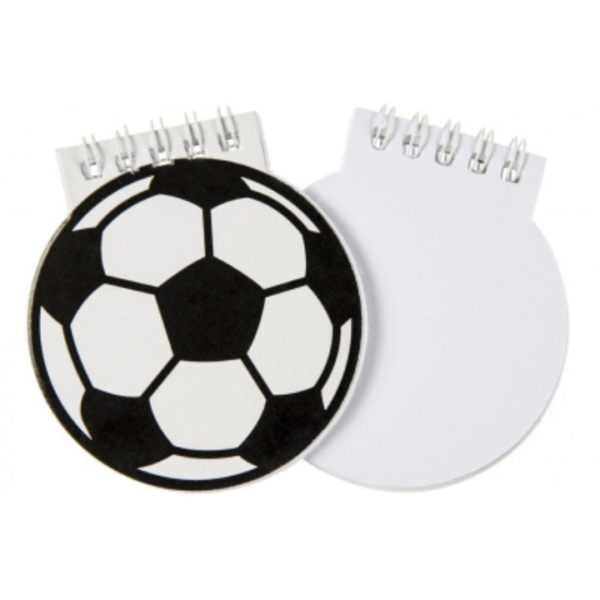 Het Notitieboekje Voetbal is het ideale notitieboek voor elke jonge voetbalfan die zijn ideeën, aantekeningen of tekeningen wil vastleggen. Dit stoere notitieboek met ringband is eenvoudig en praktisch, met blanco papier dat volop ruimte biedt voor creativiteit. Of je nu aantekeningen maakt over je favoriete team of je nieuwste voetbalskills tekent, dit notitieboek is perfect voor elke voetballer!