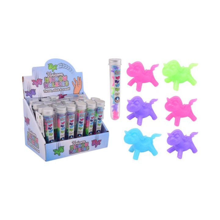 Breng wat magische sfeer in huis met de Sticky Eenhoorn Raamlopers! Deze set bevat 7 stuks kleurrijke eenhoorns die perfect zijn voor het raam of andere gladde oppervlakken. Dankzij het sticky ontwerp kunnen ze keer op keer worden vastgeplakt en weer verwijderd zonder sporen achter te laten. Of je nu een magische touch wilt toevoegen aan de kinderkamer, een feestje versiert, of gewoon wat plezier wilt hebben, de Sticky Eenhoorn Raamlopers zorgen altijd voor een glimlach. De eenhoorns komen in verschillende levendige kleuren en zijn een hit bij kinderen en een leuke manier om hun creativiteit te stimuleren.