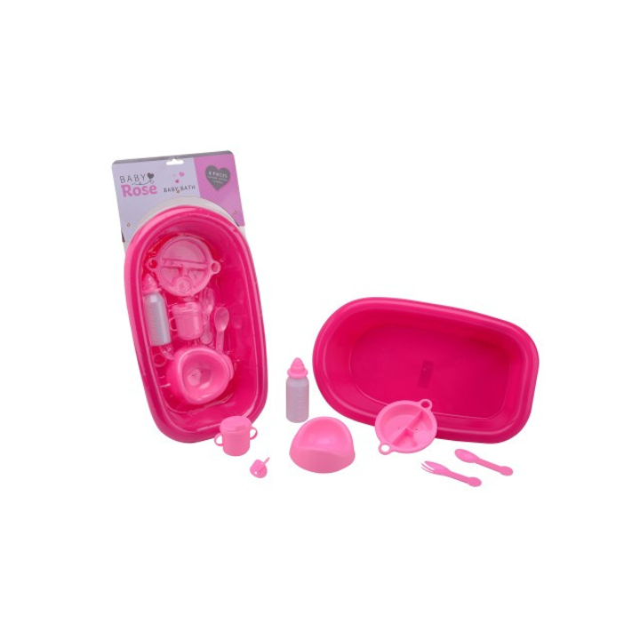 Maak het badmoment van je kindje nog leuker met de Baby Rose Babybad met Accessoires! Deze complete set bevat alles wat je nodig hebt om je pop te verzorgen, inclusief een schattig badje en allerlei handige accessoires voor het eten en drinken. Laat je kindje op een speelse manier leren verzorgen en zorgen voor haar pop, net zoals jij dat doet!