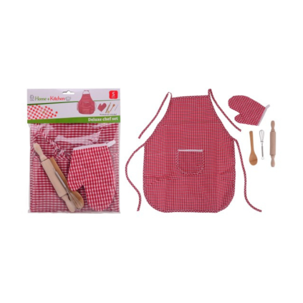 Maak van elke maaltijd een meesterwerk met de Home + Kitchen Chef Set! Deze complete set bevat alles wat je nodig hebt om te koken als een echte chef-kok. Van het dragen van je keukenschort tot het gebruiken van de deegroller en garde, deze set zorgt ervoor dat je je creativiteit in de keuken de vrije loop kunt laten.