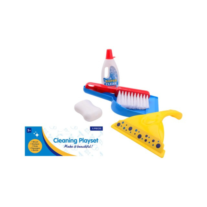 Laat kinderen op een speelse manier leren over schoonmaken met deze complete speelgoed schoonmaakset! Perfect voor jonge huishoudelijke helpers, deze set bevat alles wat je kleintje nodig heeft om zijn of haar eigen "schoonmaakklusjes" te doen. Ideaal voor rollenspel, stimuleert het verantwoordelijkheidsgevoel en zorgt voor urenlang plezier.