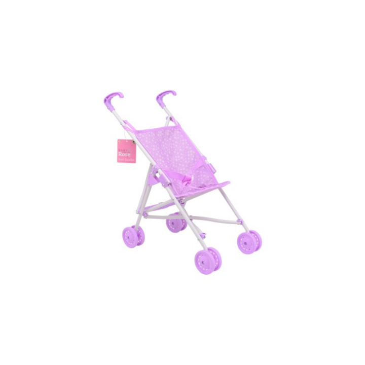 Geef je pop een comfortabele rit met de Baby Rose poppenbuggy! Deze prachtige buggy in de kleur paars heeft een schattige bekleding met sterretjes, waardoor het de perfecte manier is om je pop overal mee naartoe te nemen. De buggy is ideaal voor jonge poppenmoeders die hun poppen willen vervoeren in stijl en comfort.
