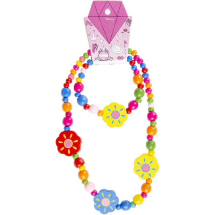 Geef je kleintje de leukste, meest speelse accessoires met onze Houten Armband en Ketting Set! Deze set komt in drie schattige varianten: bloemetje, beertje en hartje, zodat je altijd de perfecte set hebt voor elke gelegenheid. Gemaakt van hoogwaardige houten kralen, zijn deze sieraden niet alleen mooi, maar ook veilig en comfortabel voor de tere huid van je kind.