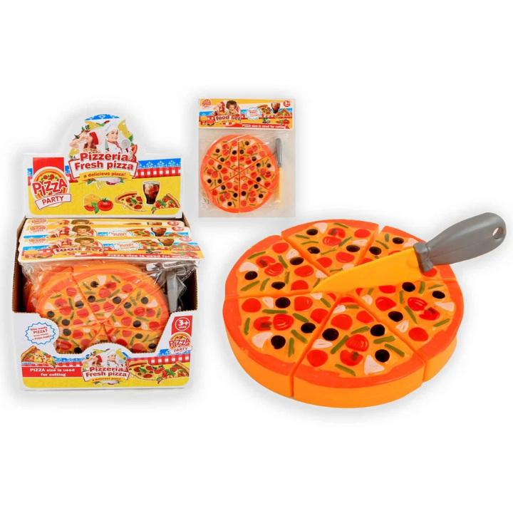 Maak je klaar voor een smakelijke pizza-ervaring met de Pizzaset! Deze set bevat een handige pizzasnijder en een heerlijke pizza met 6 te snijden stukjes, perfect voor een gezellige maaltijd. De pizza heeft een doorsnede van 16 cm, waardoor het de ideale grootte is voor een kleine maaltijd of om samen van te genieten. Inhoud: