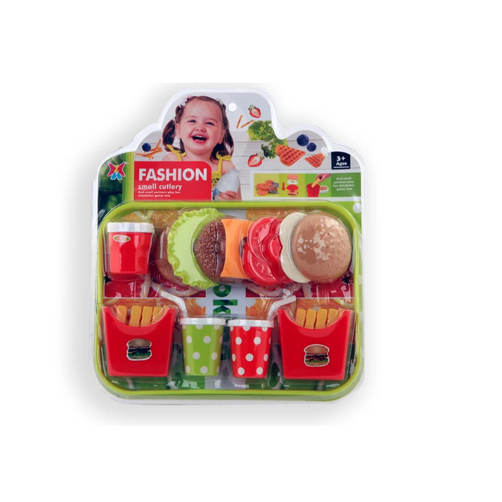 Beleef je eigen fastfoodfeestje met dit Fastfood Eten op een Dienblad! De set bevat alles wat je nodig hebt voor een heerlijke fastfoodervaring, compleet met een bakje met patat, milkshakebekers, een zelf samen te stellen broodje hamburger en een potje saus. Dit dienblad is ideaal voor creatieve speelsessies en biedt eindeloos veel mogelijkheden om je favoriete fastfoodmaaltijden te creëren!