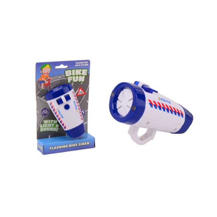 Maak je fietsavonturen nog spannender en veiliger met de politie fietslamp! Deze coole fietslamp is niet alleen een krachtig licht om je zichtbaarheid te vergroten, maar heeft ook opvallende geluidseffecten die je fietsrit extra actie geven. De perfecte mix van veiligheid en fun!