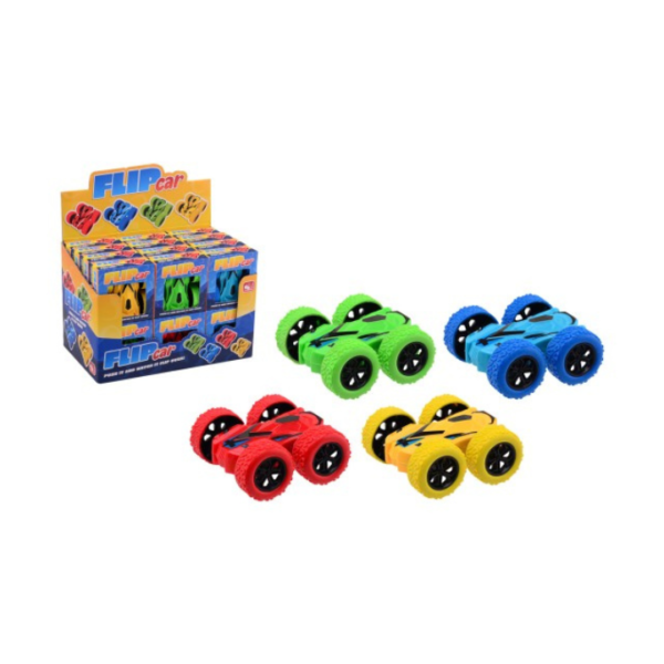 Maak het spelen nog leuker met de Flipover Auto! Dit speelse autootje van 8,5 cm draait, kantelt en rolt in verschillende richtingen voor eindeloos avontuur. Perfect voor kleine handjes die houden van beweging en plezier!