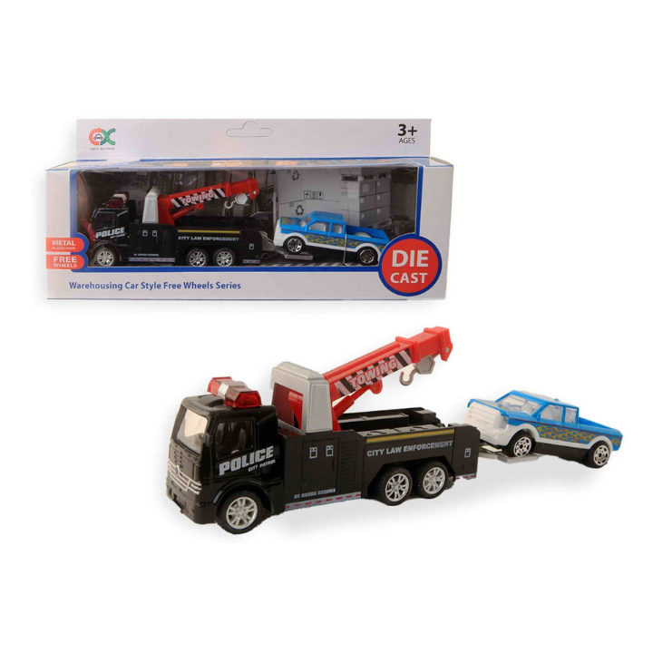 Breng de wereld van vrachtvervoer tot leven met deze Speelgoed Vrachtauto! Deze veelzijdige vrachtwagen van 18 cm is voorzien van een heftruck of takel, waardoor het niet alleen leuk is om mee te spelen, maar ook ideaal om verschillende scenario’s na te spelen. Perfect voor kleine bouwvakkers en logistieke experts in de dop!