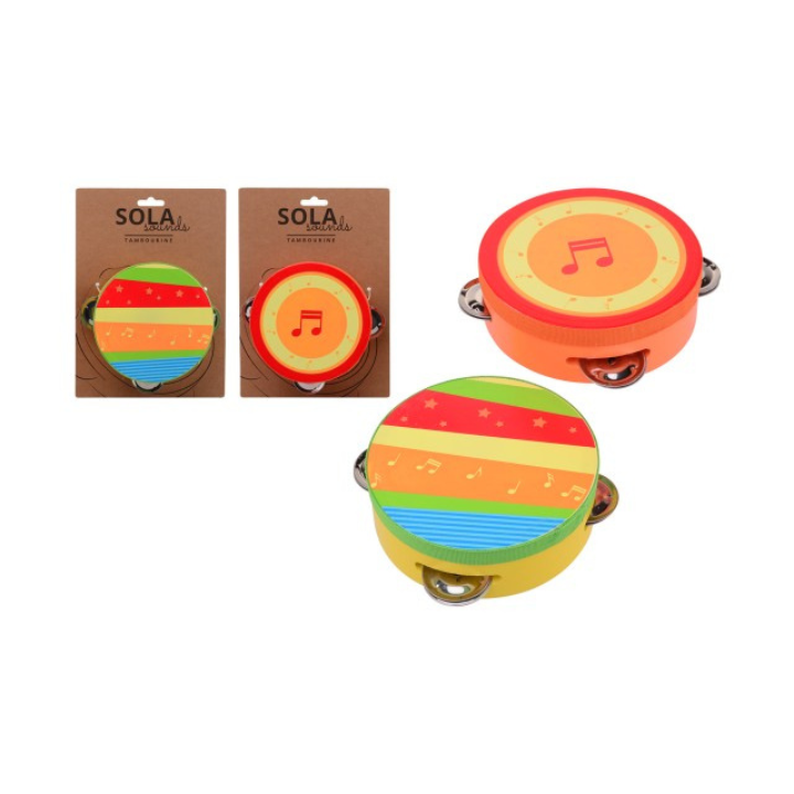 Breng de muziek tot leven met deze stevige houten tamboerijn, perfect voor kleine handen en grote muzikale avonturen. Met een warme klank en vrolijke klingelende schellen is dit instrument ideaal om ritmegevoel en motoriek te stimuleren.