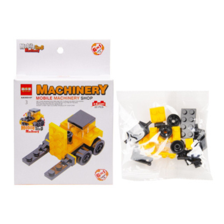 Ontdek de eindeloze mogelijkheden met de Bouwblokjes Mobiele Machine 6-in-1! Deze set bevat 20 kleurrijke blokjes waarmee kinderen niet alleen een mobiele machine kunnen bouwen, maar ook vijf andere coole voertuigen of objecten. Van een graafmachine tot een heftruck, de variatie is eindeloos!