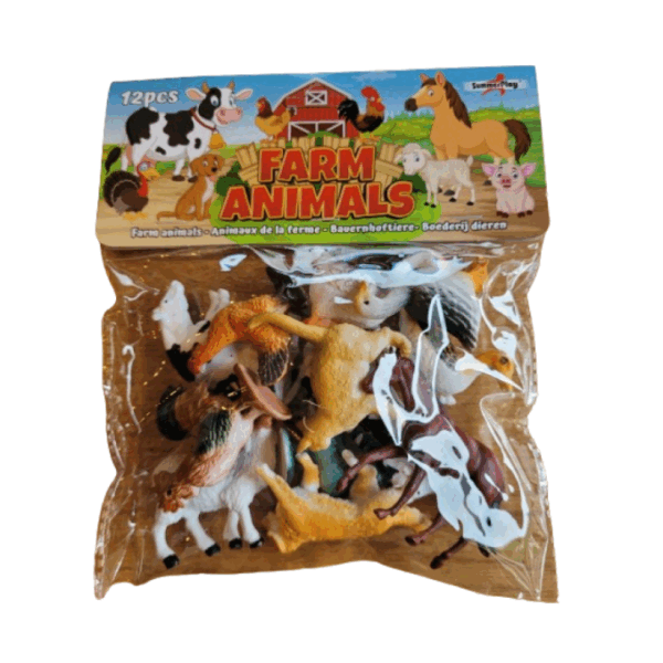 Maak je eigen boerderij compleet met deze set van 12 boerderijdieren! Van koeien tot kippen, geiten tot honden, deze set biedt alles wat je nodig hebt voor een levendig boerenleven. Perfect voor jonge kinderen die van dieren houden en graag hun eigen boerderij willen creëren.