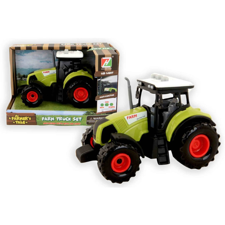 Deze speelgoed trekker is de ideale metgezel voor kleine boerderijfanaten! Met een lengte van 14 cm en lichteffecten, brengt deze trekker extra plezier in elk avontuur. Perfect voor kinderen die graag boerderijspelletjes spelen en houden van voertuigen met coole effecten.