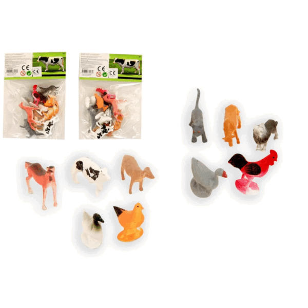 Breng de boerderij naar je huis met deze set van 10 boerderijdieren! Elk dier is 4.5 cm groot en gedetailleerd uitgevoerd, perfect voor kleine handjes om mee te spelen. Deze set biedt een mooie variëteit aan dieren en zorgt voor urenlang plezier op de boerderij.