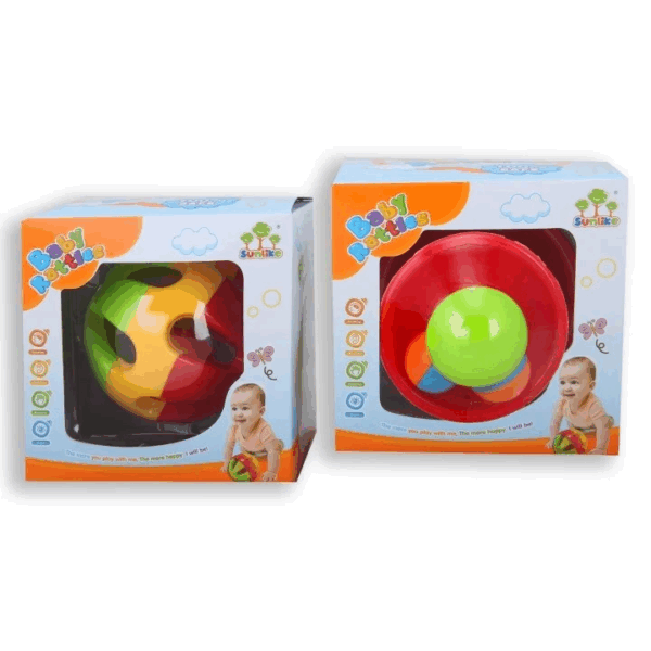 Deze vrolijke ratelbal voor baby’s vanaf 3 maanden stimuleert de zintuigen én motoriek. Licht, kleurrijk en makkelijk vast te pakken – perfect voor kleine handjes! Verkrijgbaar in 2 leuke varianten.
