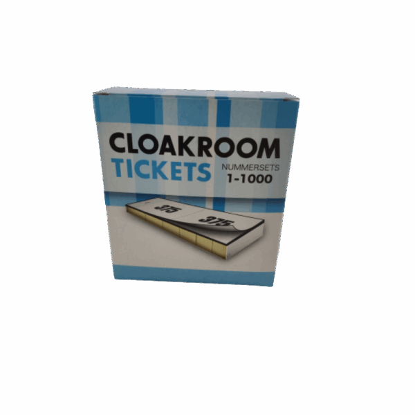Cloakroomtickets GELE 1-1000 garderobebonnen/loterijbonnen