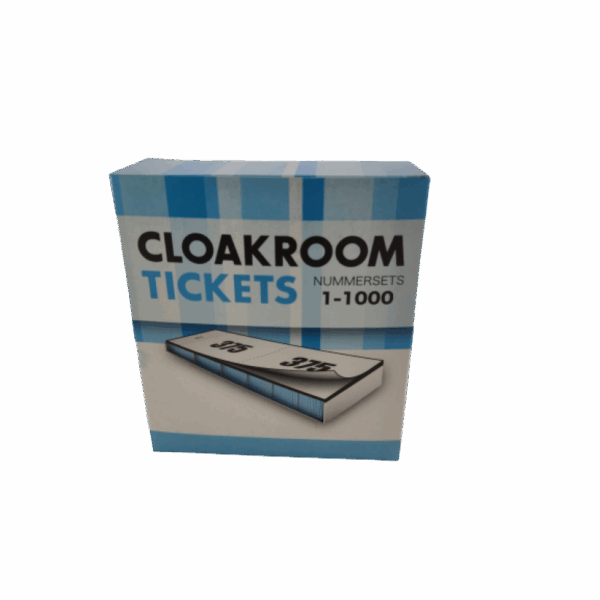 Cloakroomtickets BLAUWE garderobebonnen/loten nummersets 1-1000 garderobenummers