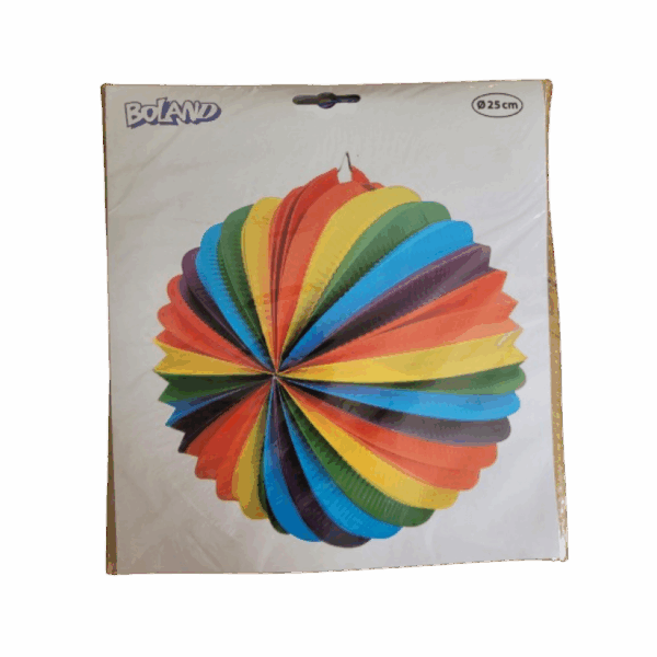 Papieren ballonlampion regenboog