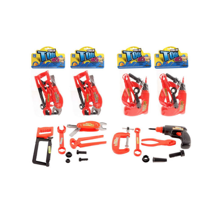 Is jouw kleine klusser klaar om te helpen? Met deze 8-delige gereedschapset kan je kind zich een echte vakman voelen! Van timmeren tot repareren, deze set heeft alles wat een jonge doe-het-zelver nodig heeft om zijn of haar fantasie aan het werk te zetten.