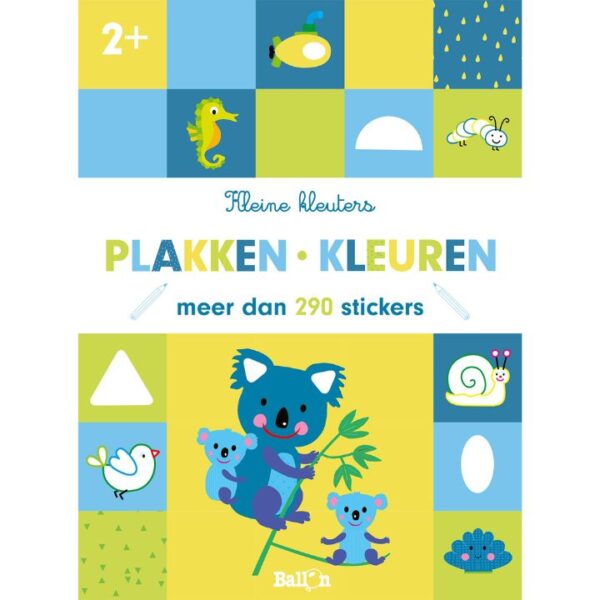 Kleine kleuters plakken en kleuren