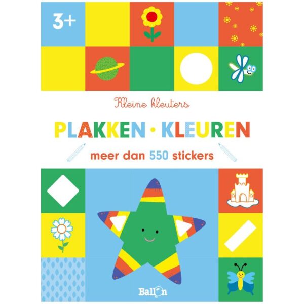 Kleine kleuters plakken en kleuren
